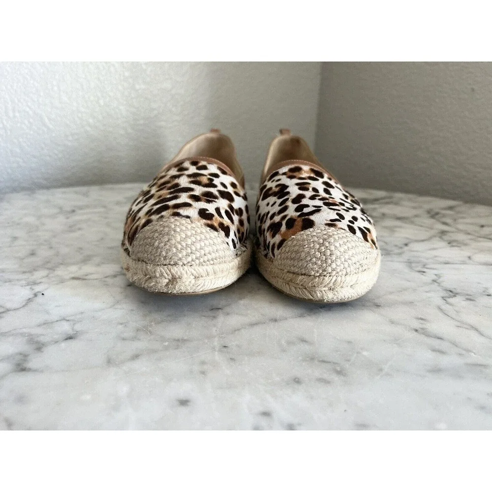 Stuart Weitzman Womens Espadrille Slip On Shoes Size 8 M Animal Print Jute